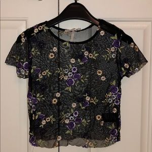 Urban Outfitters Sheer Floral Top